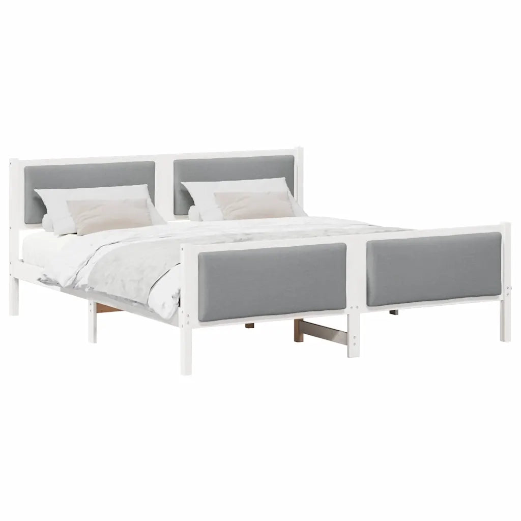 Struttura del letto Grigio chiaro 200 x 200 cm Tessuto