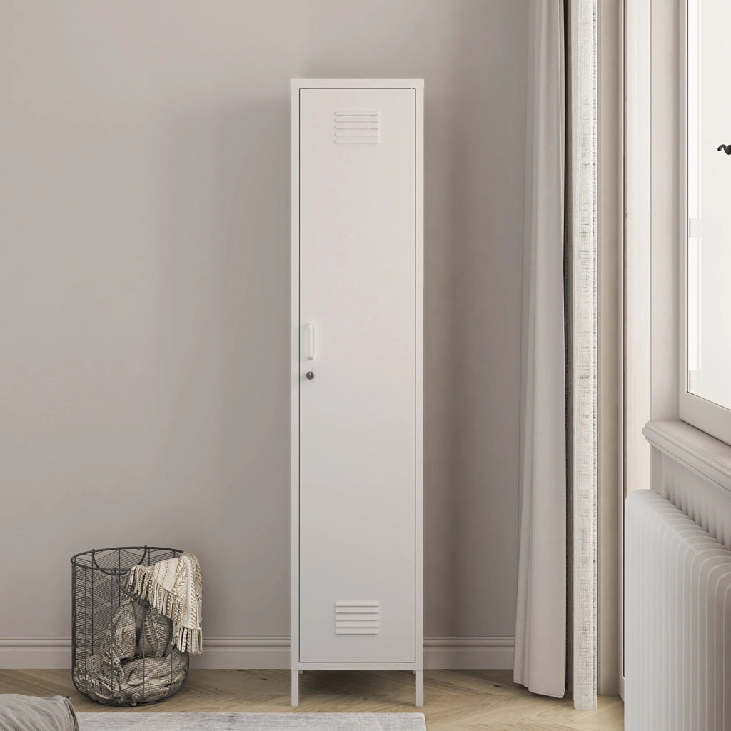Armadio da Ufficio Seinäjoki in Acciaio 180 x 38 x 38 cm - Bianco [en.casa]