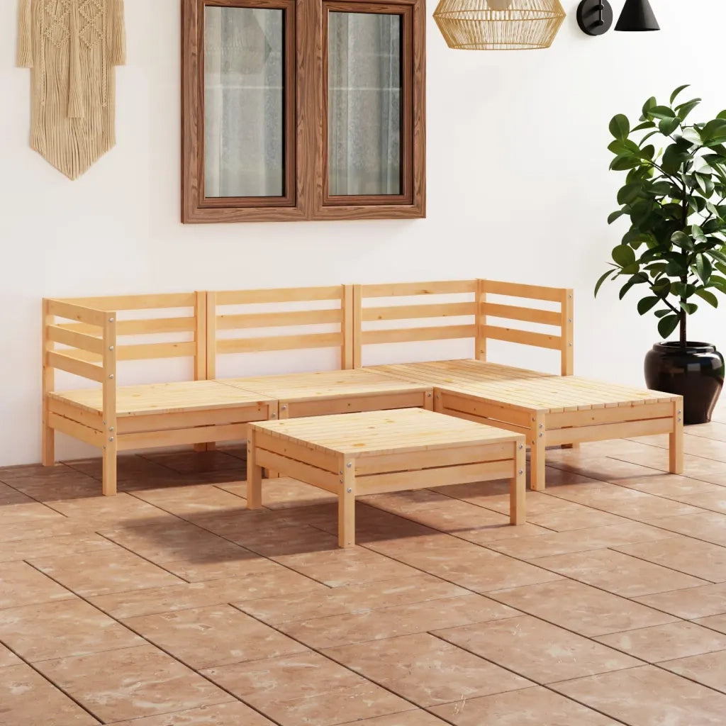 Set Salotto da Giardino 5 pz in Legno Massello di Pino 3082672