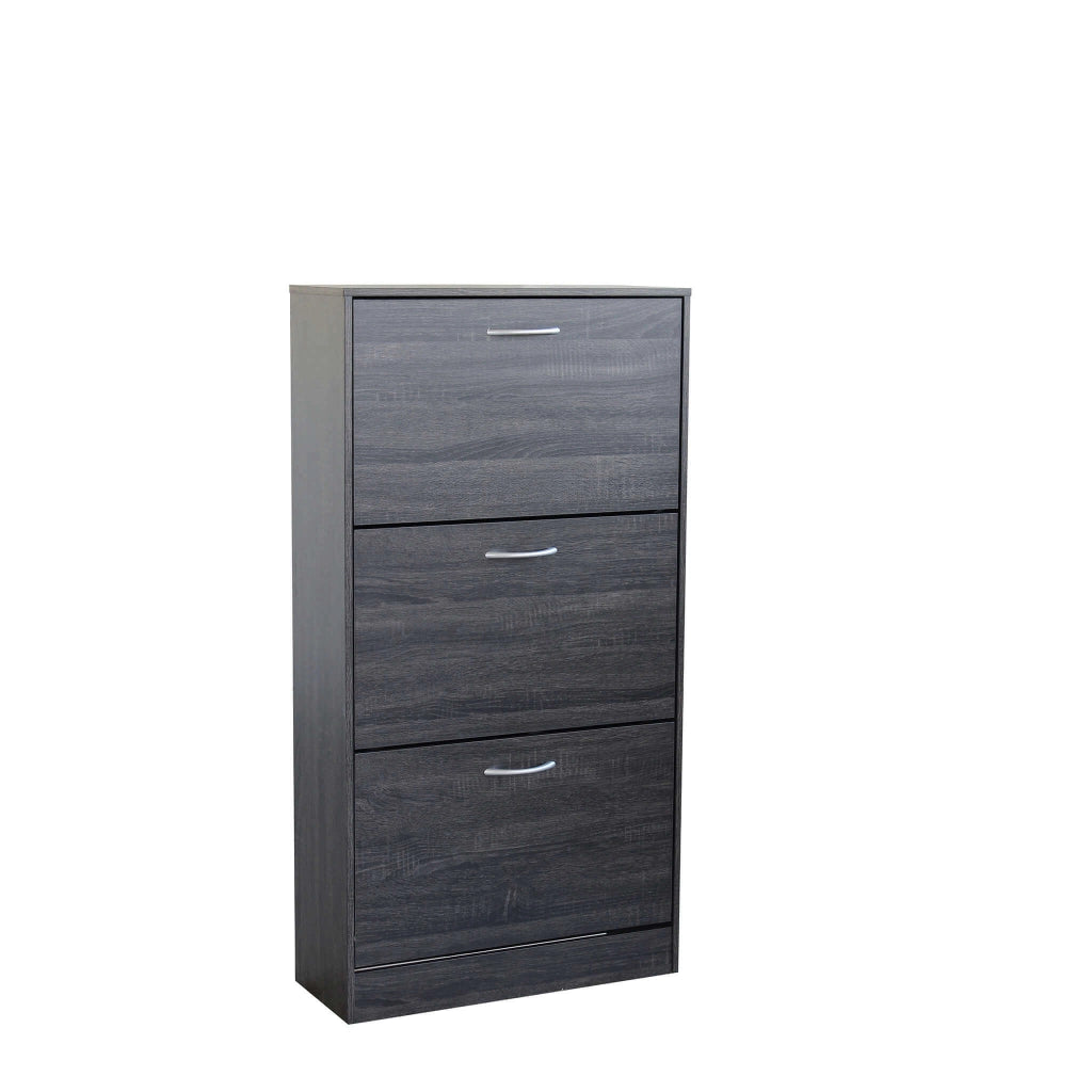SCARPIERA VICKY GRIGIO SCURO CON 3 ANTE A RIBALTA 60 X 24 X H115 CM