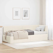 Struttura Letto Angolare con Materasso 2 pcs Crema Velluto 3393805