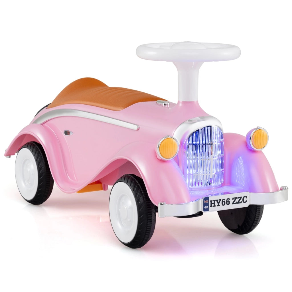 Giocattolo da cavalcare per bambini 19 a 36 mesi, Fari a led e spazio portaoggetti sotto il sedile Rosa-Biciclette e tricicli