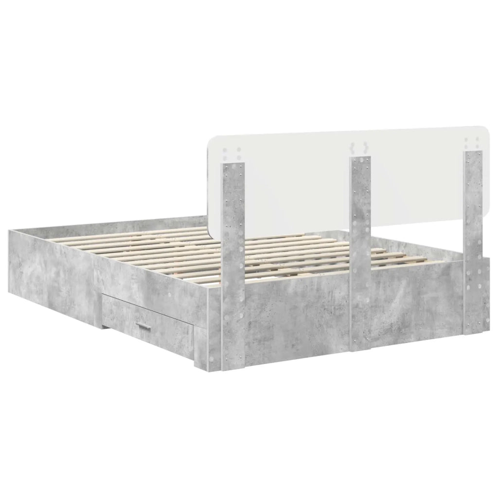 Struttura del letto con testiera Grigio cemento 160 x 200 cm 3412351