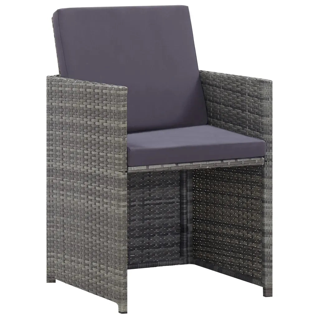 Set da Pranzo da Giardino 13 pz Polyrattan e Acacia Antracite 46371
