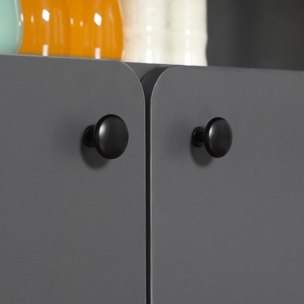 Tavolo pieghevole con cassettiera ¨C zephmum ¨C Grigio chiaro e marrone scuro, 70x83x75 cm