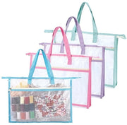 Borsa di Progetto Portatile per Attività di Ricamo - Materiale Kunststoffo - Dimensioni 34 x 25,6 x 7 cm - Materiali da Sarto - Accessori per Maglia - Attrezzature per Ricamo - Borsa per Progetti