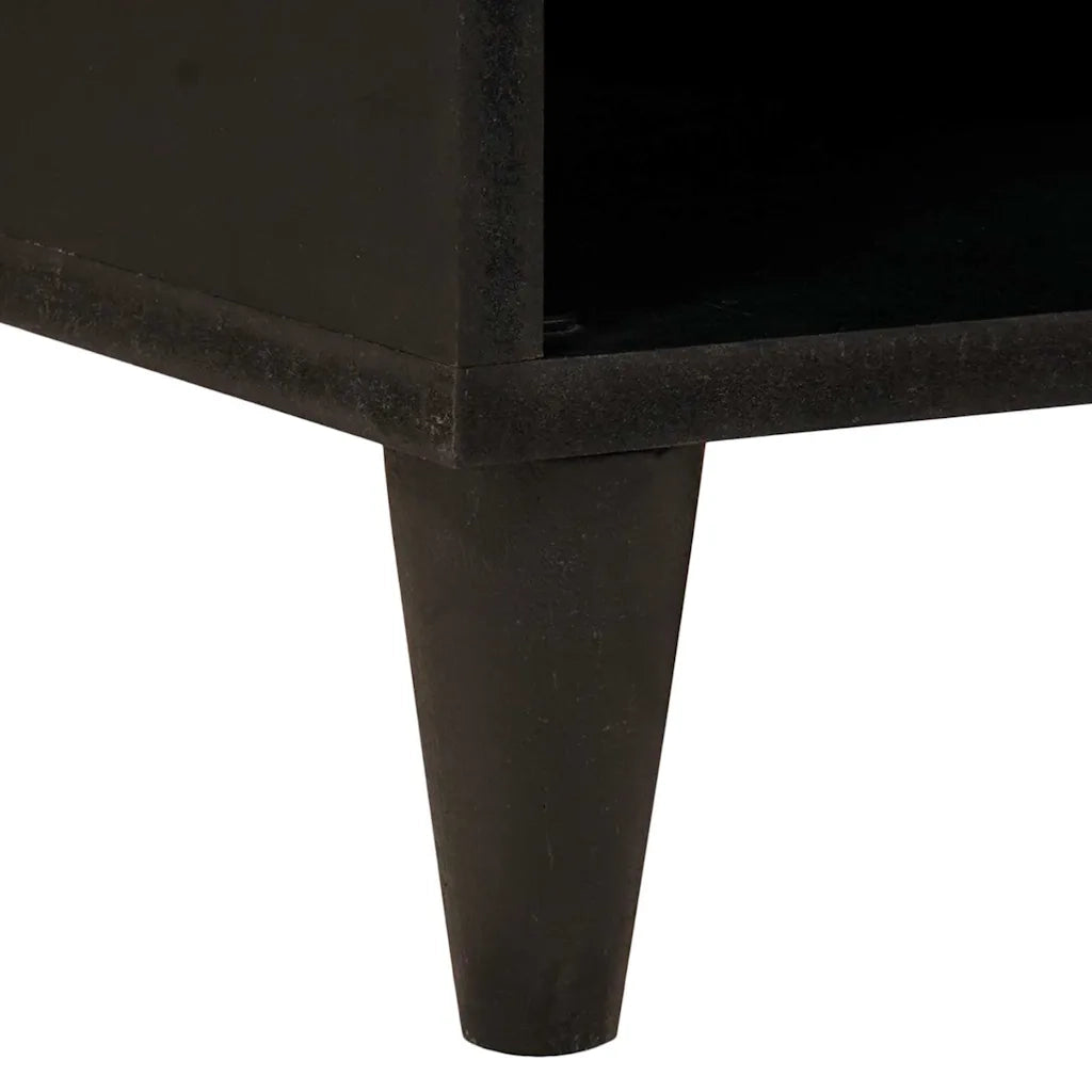 vidaXL Mobile laterale con archiviazione Nero e Oro 80 x 33.5 x 75 cm
