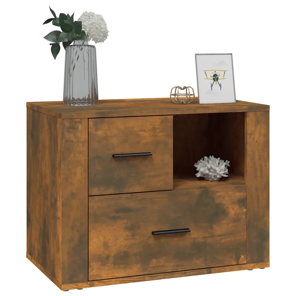 Comodino Rovere Fumo 60x36x45 cm Legno Multistrato 816741