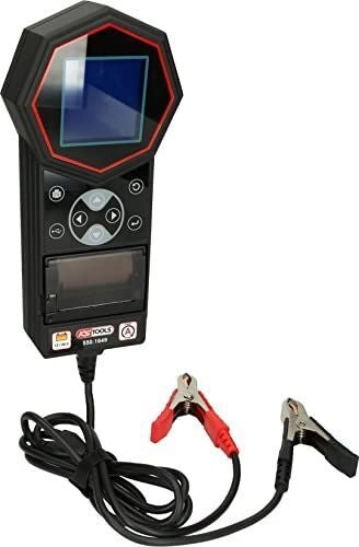 KS TOOLS 550.1649 Tester digitale per batterie 12V 24V con stampante integrata controllo stato batteria e sistema di carica colore Nero
