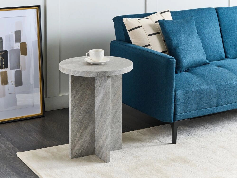 Tavolino in stile moderno in MDF con effetto cemento 80 x 80 cm dal design classico
