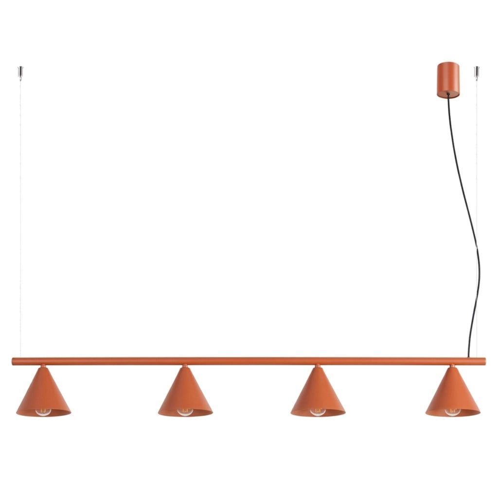 Lampadario NOX 4L ocra rossa