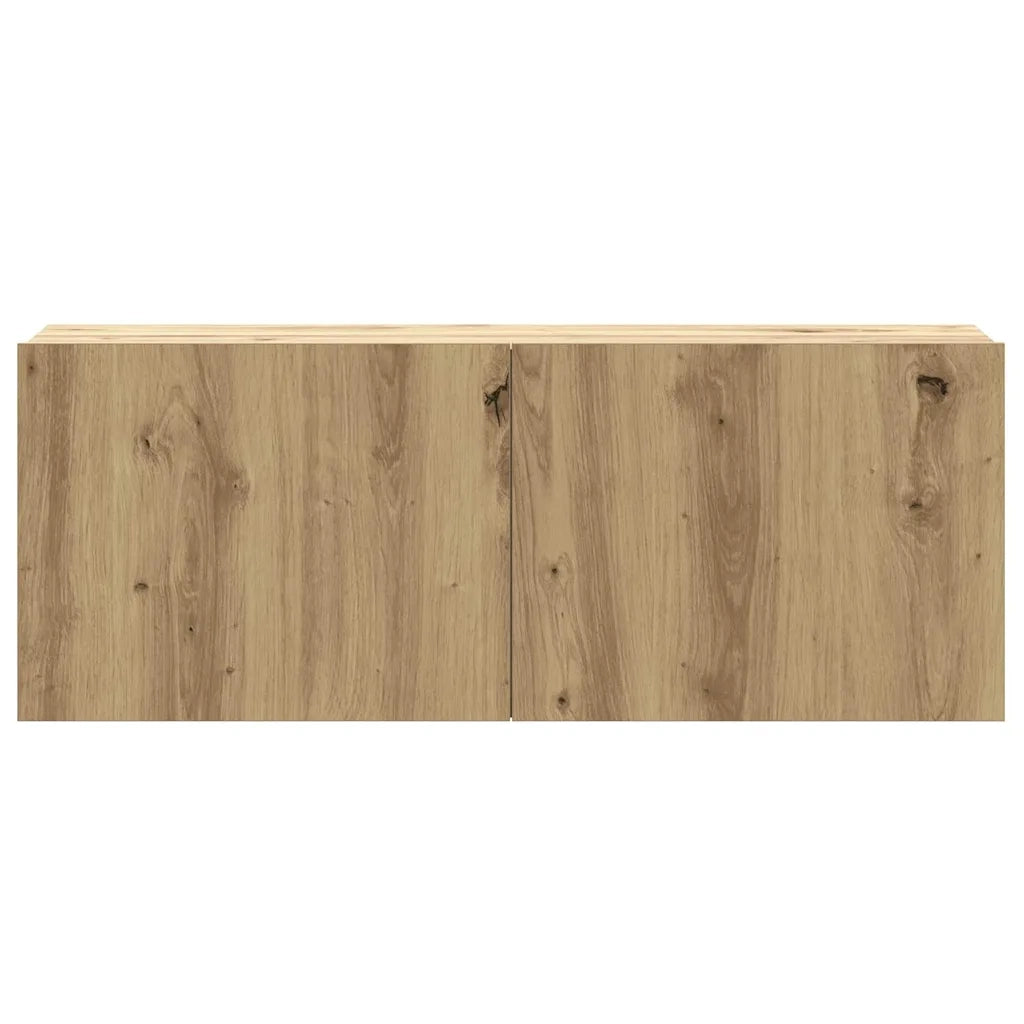 Set Mobile TV 3 pz Montato a Parete Rovere in Truciolato 3329004