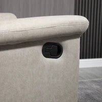 Poltrona Reclinabile Manualmente 135° con Poggiapiedi, Poggiatesta e Braccioli Imbottiti, 78x96x102 cm, Grigio