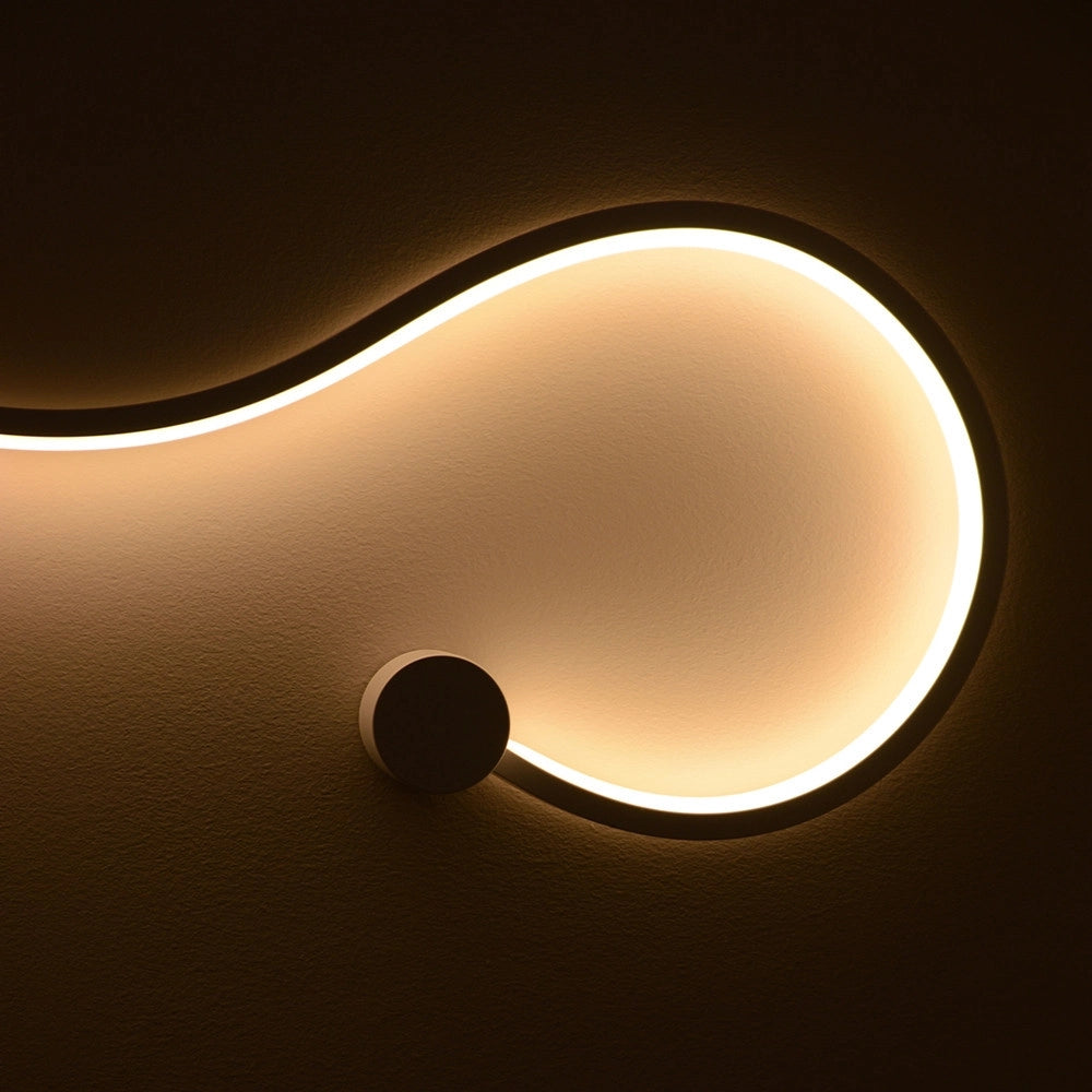 Trade Shop - Applique Da Muro Led 28w Design A Serpente Bianco Tonalità Luce 3in1 2240lm E69-b3c -
