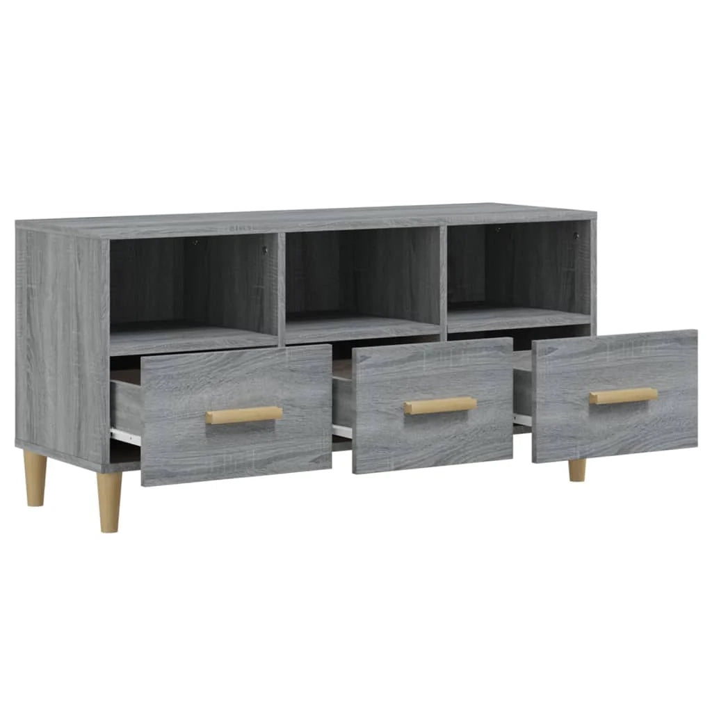 Mobile TV multimediale mensola TV credenza TV sala da pranzo soggiorno camera da letto Sonoma 102 x 36 x 50 cm legno ingegnerizzato grigio 02_0028361