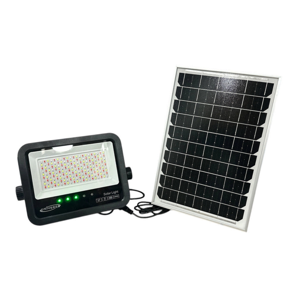 Trade Shop - Faro A Led Proiettore Con Pannello Solare 80w Rgb Con Telecomando Esterno Ip65 Sl-rgb-80w -