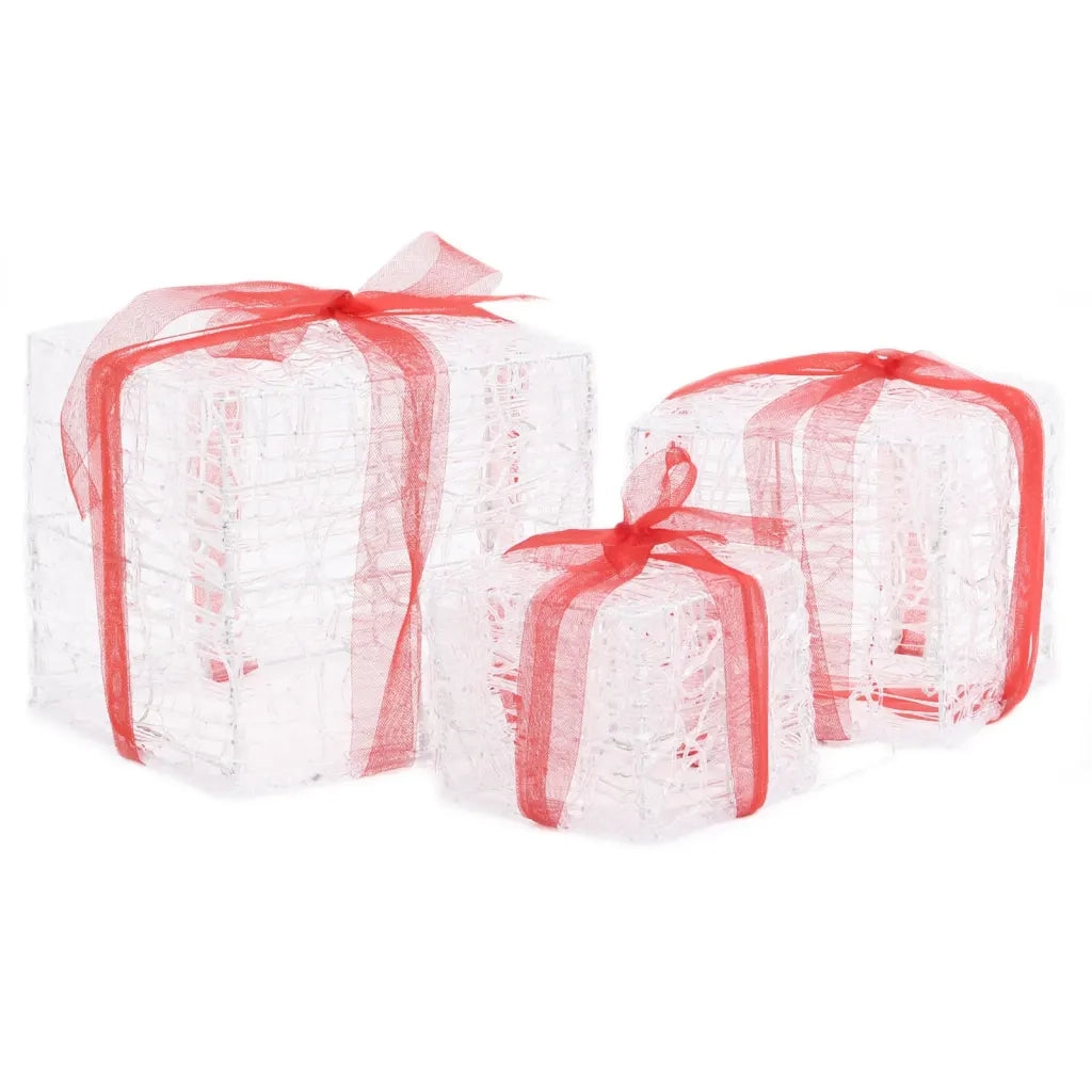 Scatole Regalo Decorative Natale in Acrilico 3 pz Colorate 328793