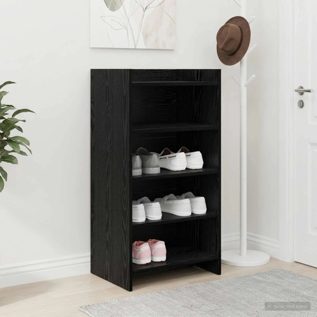 Mobile per scarpe con archiviazione Rovere Nero 48 x 36 x 92 cm 8011340