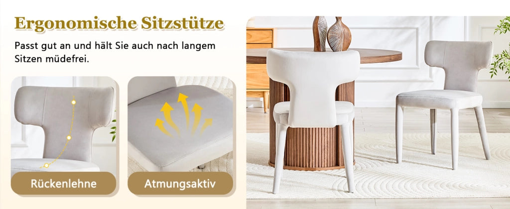 SEDIA da pranzo T 80,7 cm Grigio chiaro Set da 2 pezzi