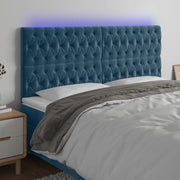 Testiera a LED Blu scuro 180x7x118/128 cm in Velluto 3122824