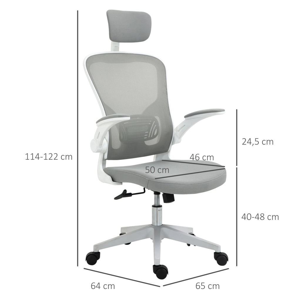 Sedia da ufficio ergonomica ¨C Xylo ¨C schienale alto con supporto lombare poggiatesta braccioli grigio