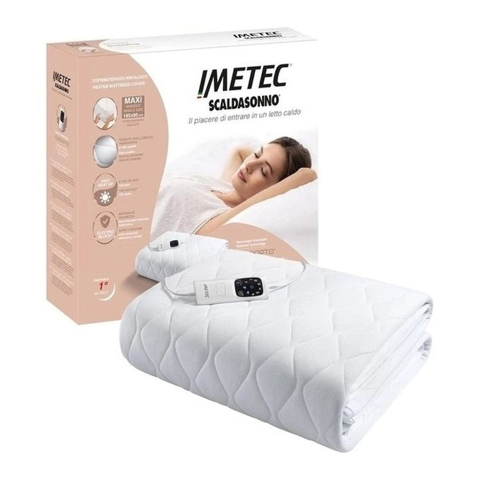 Imetec 16728 Scaldasonno Adapto Maxi Coprimaterasso Singolo 195x90 cm 150W 6 Temperature Basso Consumo Tessuto Anallergico colore Bianco