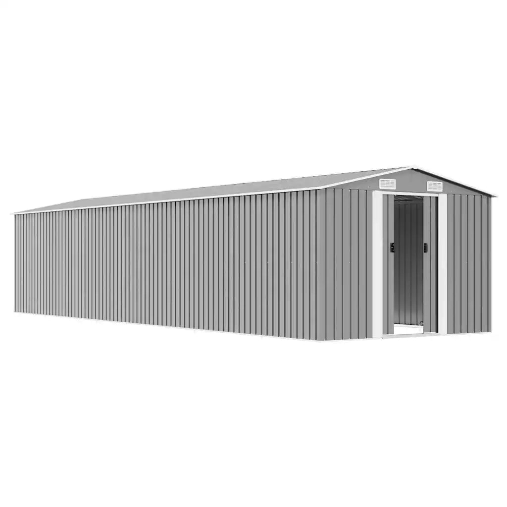 Capanno da Giardino Grigio 257x779x181 cm in Acciaio Zincato 47033