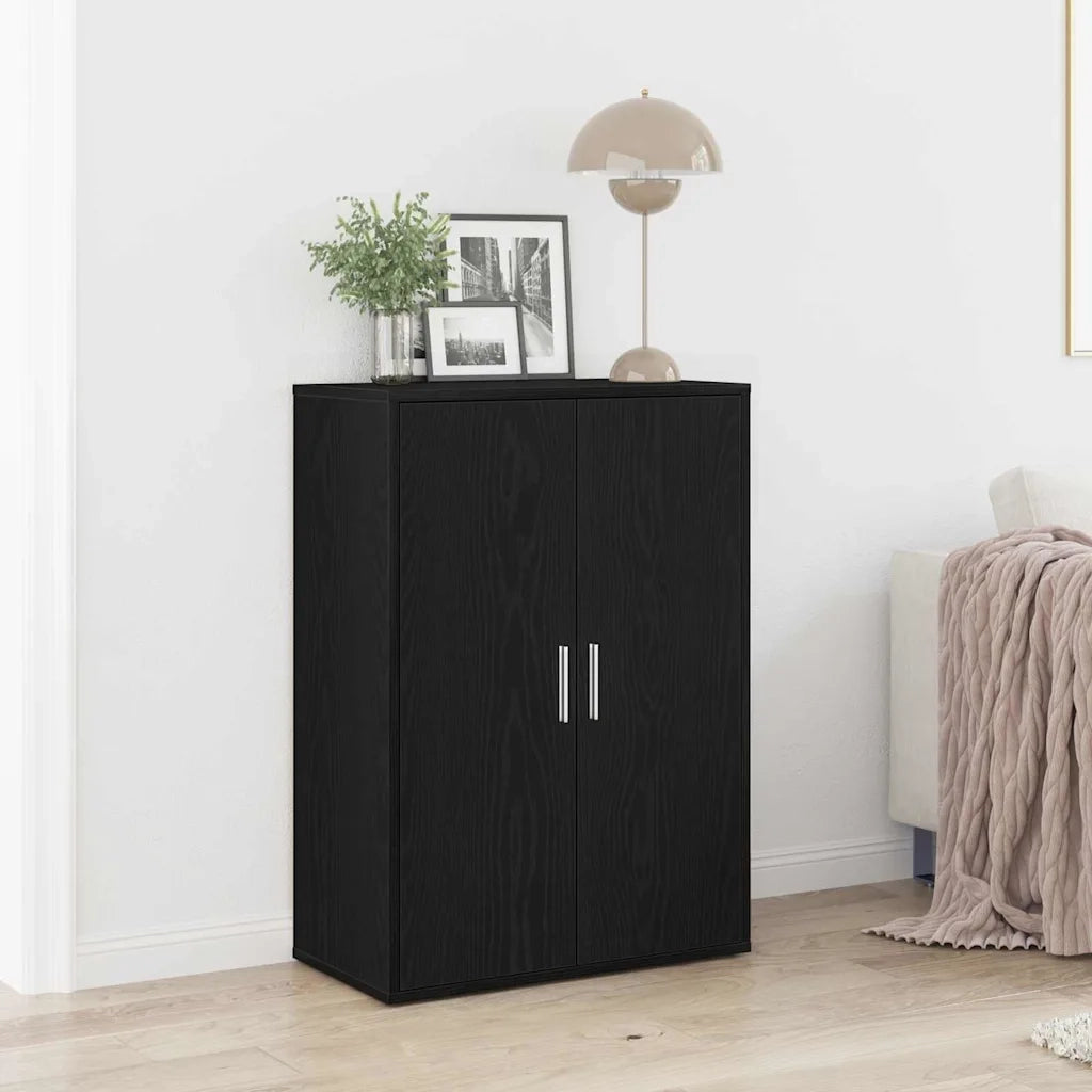 Credenza | Madia | Buffet da pranzo | Armadio da pranzo Rovere Nero 60 x 31 x 84 cm Legno multistrato