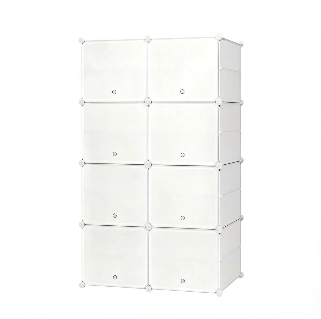 Organizer per Scarpe modulare in ABS, Metallo e PP, 144x94x36,5 cm, Bianco