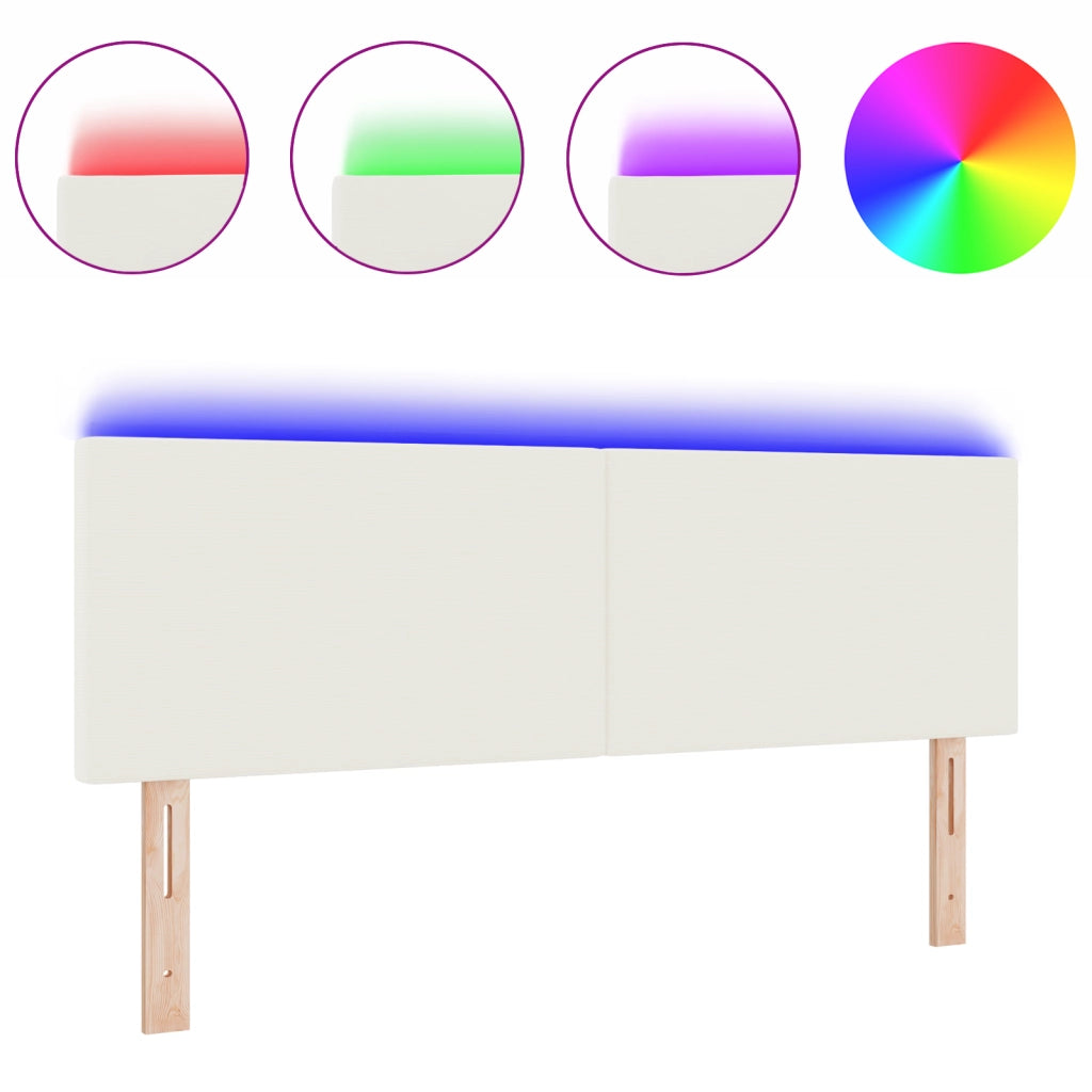 Testata LED  Design Semplice Crema 72 cm in Tessuto Corduroy
