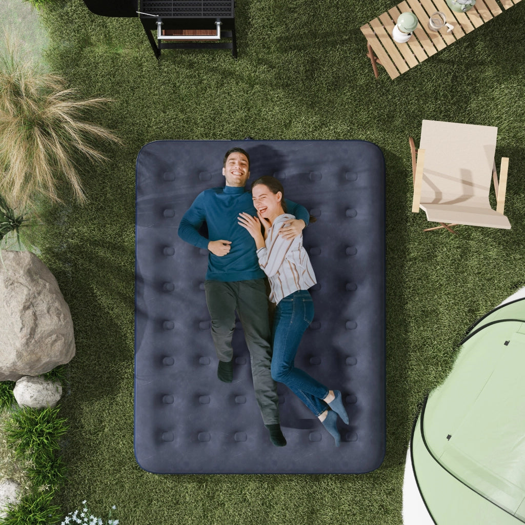 Materasso gonflabile 2 persone con pompa a mano ¨C zephmum ¨C blu