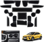 Antislipmattone in gomma per console centrale, mitten di presa e porta del vetro, compatibili con Kia Ceed XCeed accessori (bianco)