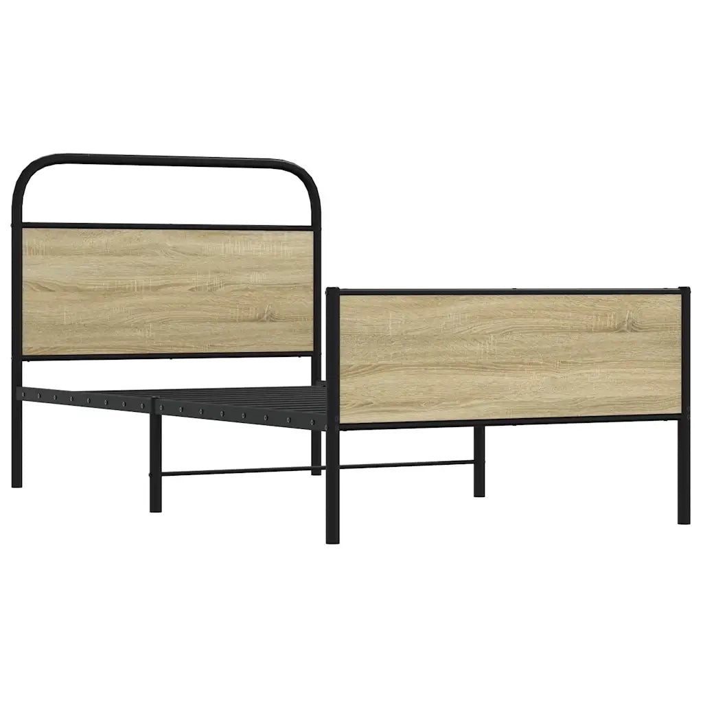 vidaXL Giroletto senza Materasso Rovere Sonoma 100x200cm in Truciolato