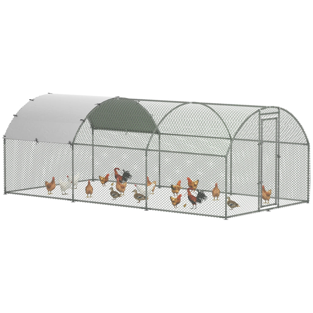 Recinto per galline 15,96 m2 ¨C Xylo ¨C acciaio zincato con tetto anti-UV 280x570x197 cm