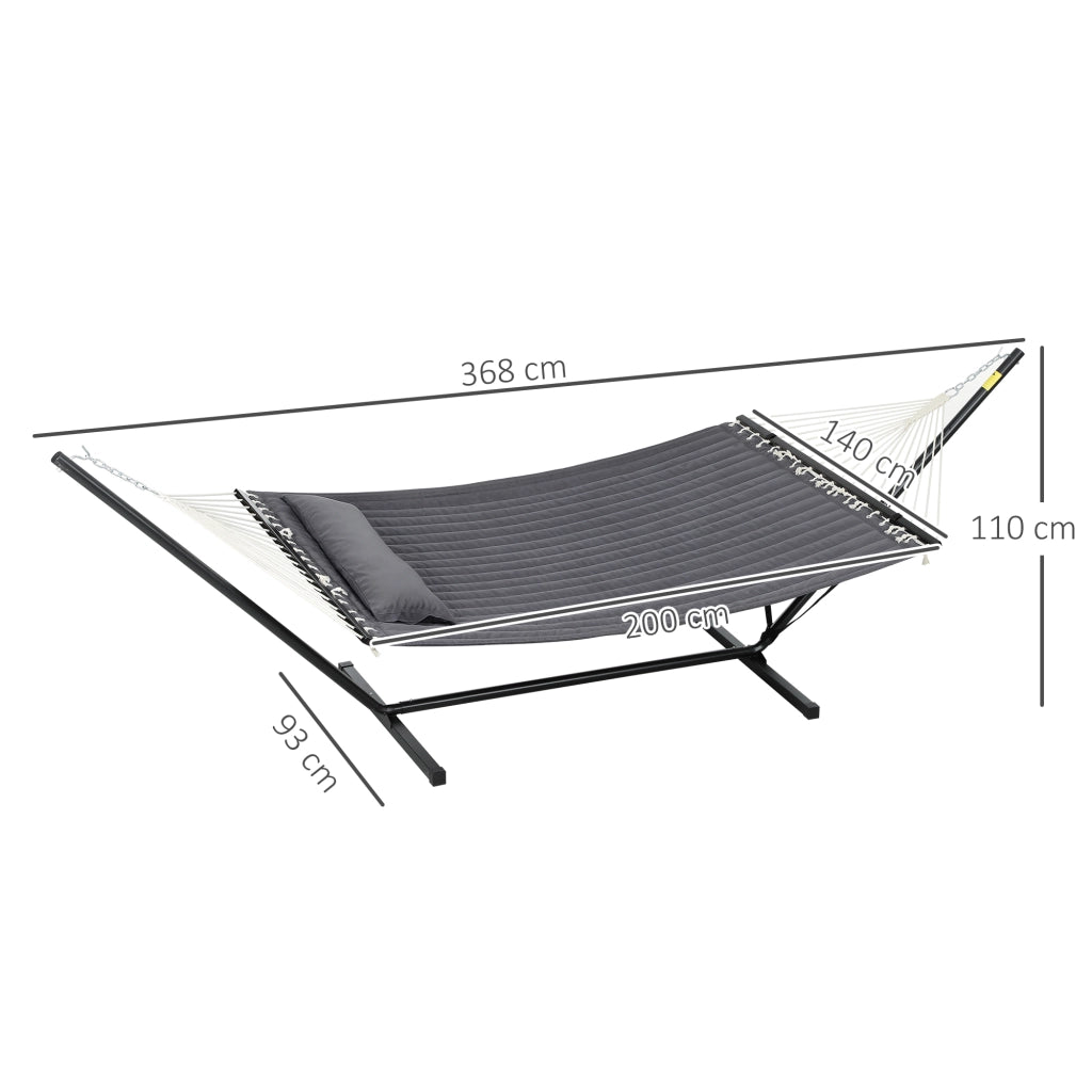 Amaca con supporto in acciaio ¨C zephmum ¨C grigio scuro 368x140x110 cm