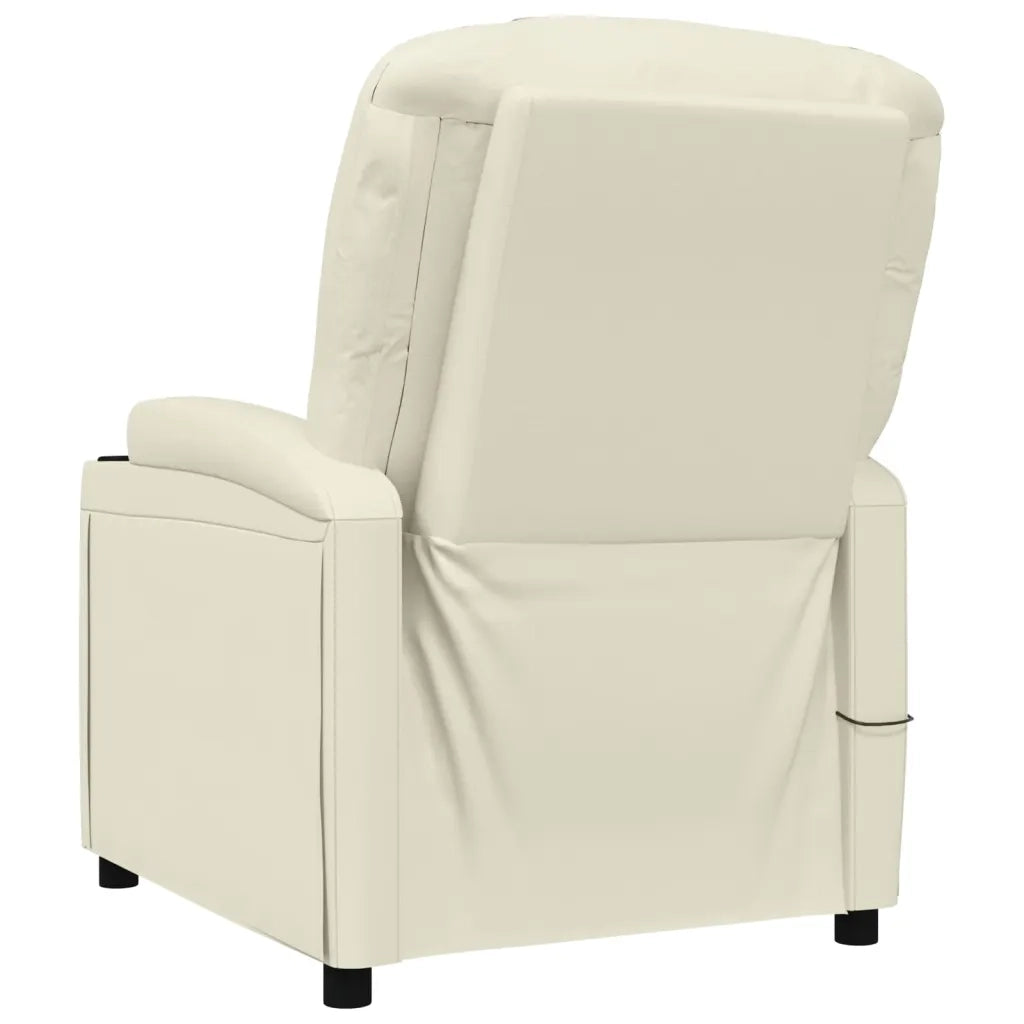 Poltrona Massaggiante Bianco Crema in Similpelle 342713