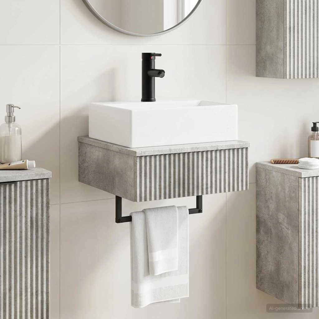 Lavabo da Parete Grigio Cemento 40 x 41 x 39 cm 890201