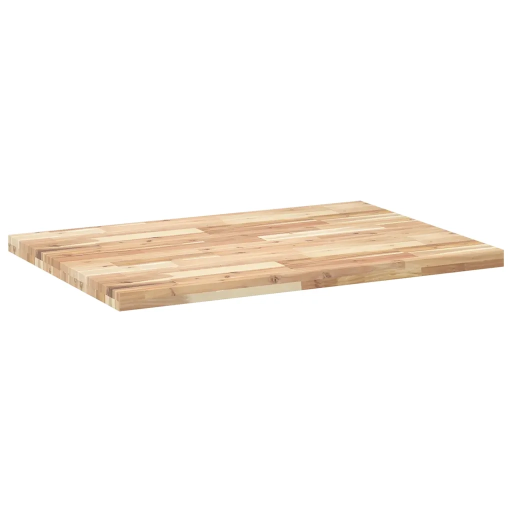 Piano Tavolo Rettangolare 100x70x4cm Legno Massello di Acacia