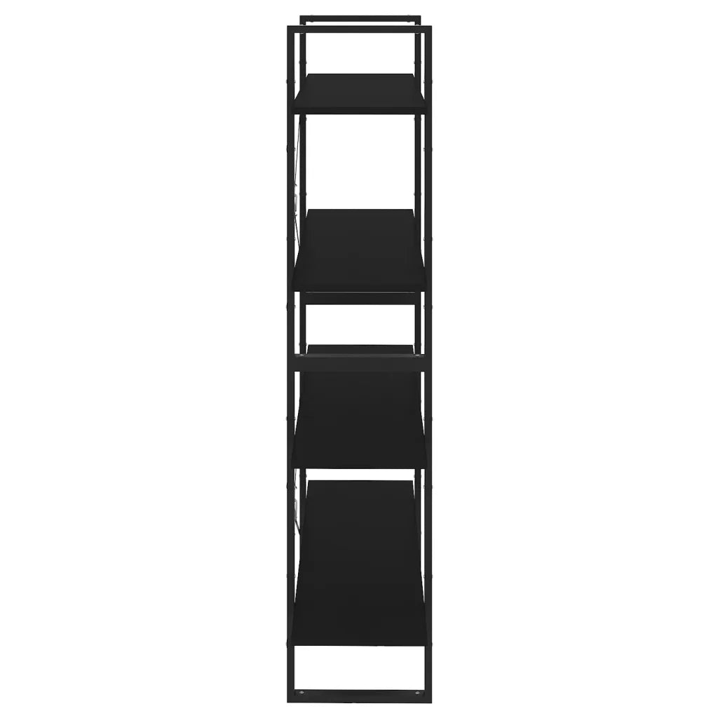 Libreria a 4 Ripiani Nera 100x30x140 cm in Legno Multistrato 806478