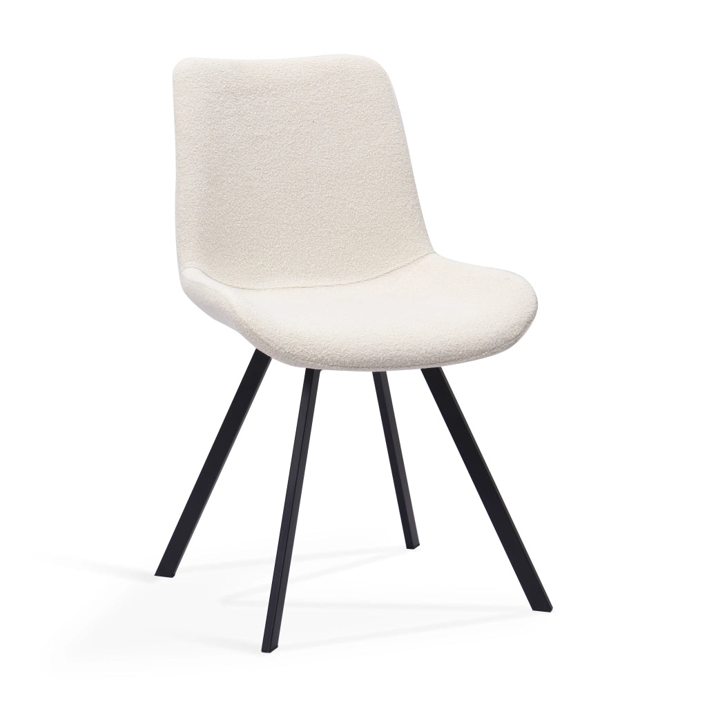 SEDIA girevole 360° in tessuto bianco e metallo Set da 2 pezzi