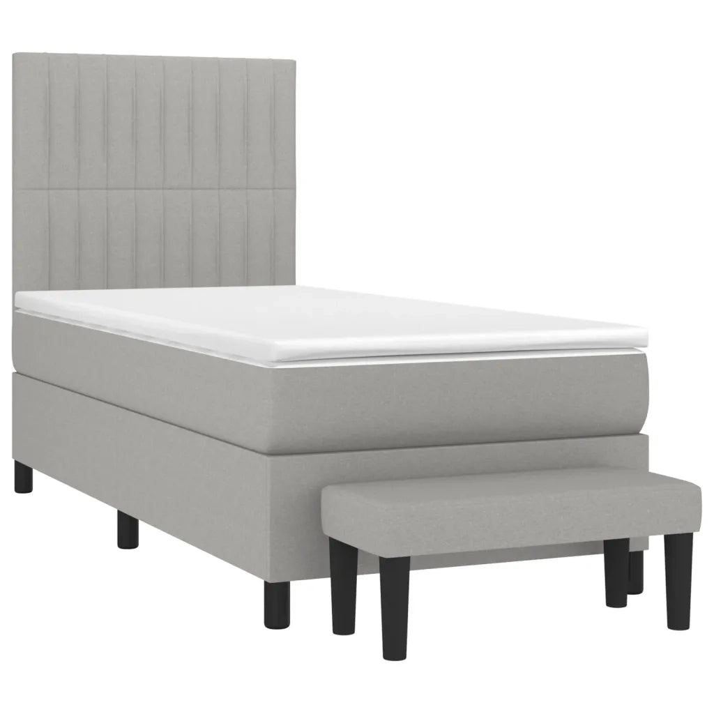 Giroletto a Molle con Materasso Grigio Chiaro 80x200 cm Tessuto