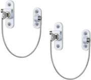 Set di 2 serrature per finestre sicure per bambini, catena di sicurezza per finestre YTOOK, limitatore di apertura finestra con chiave e viti, serratura sicura per bambini per armadi e cassetti