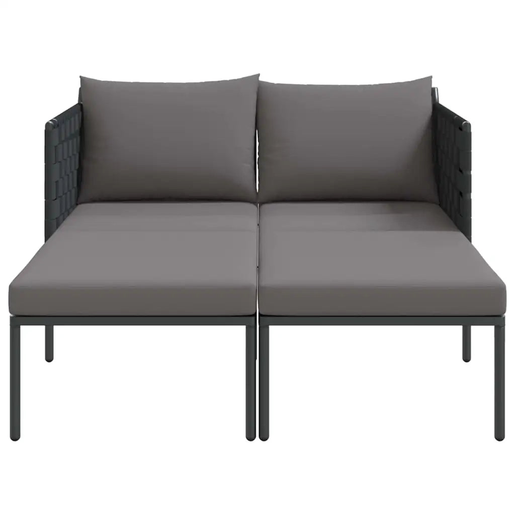 Lettino da Sole con cuscino Antracite 153 x 115 x 69.5 cm 42004135