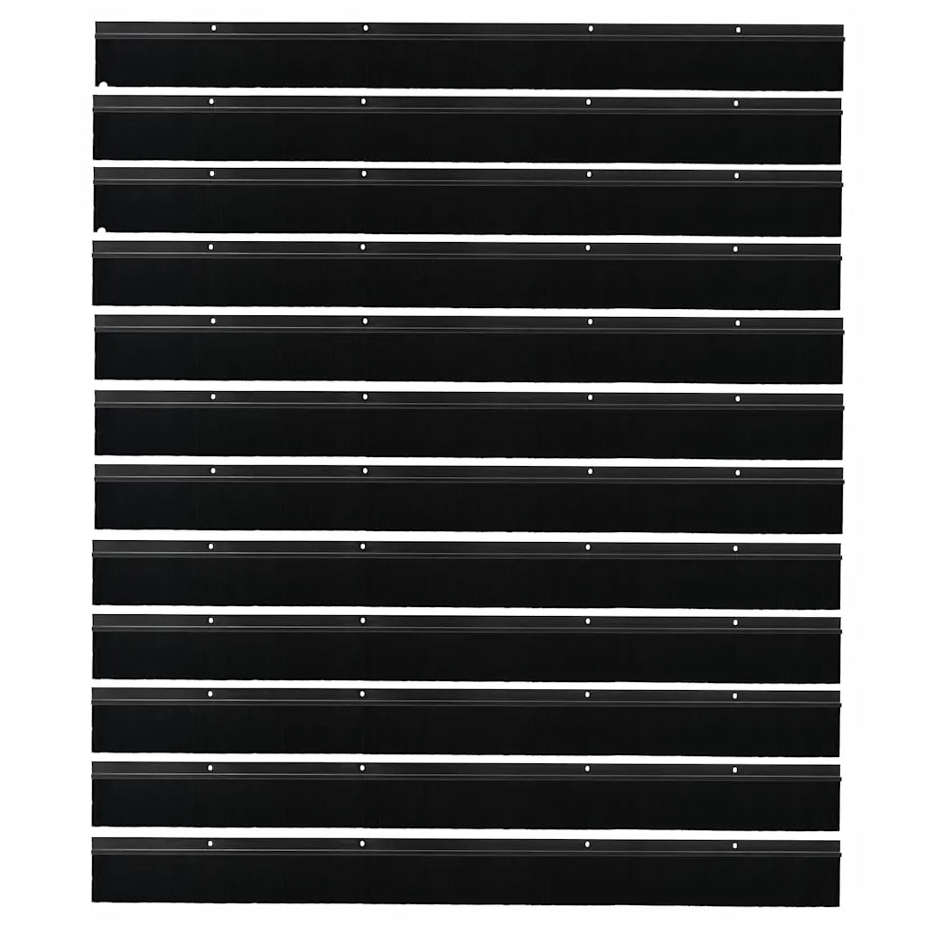 Spazzole per porte a vite 12 pcs Nero 100 cm Lega di alluminio