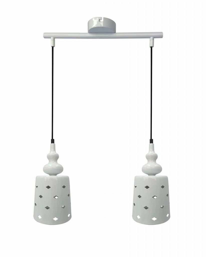 Lampada a sospensione Candellux HAMP bianca 2xE27 40cm