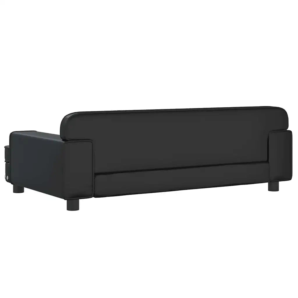 Divano per Bambini-Sofa-Divanetto Nero 90x53x30 cm in Similpelle 705830