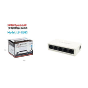 Trade Shop - Switch Desktop 5 Porte Lan Sw500 10/100mbps Facile Installazione Maxtech Lv-sw05 -