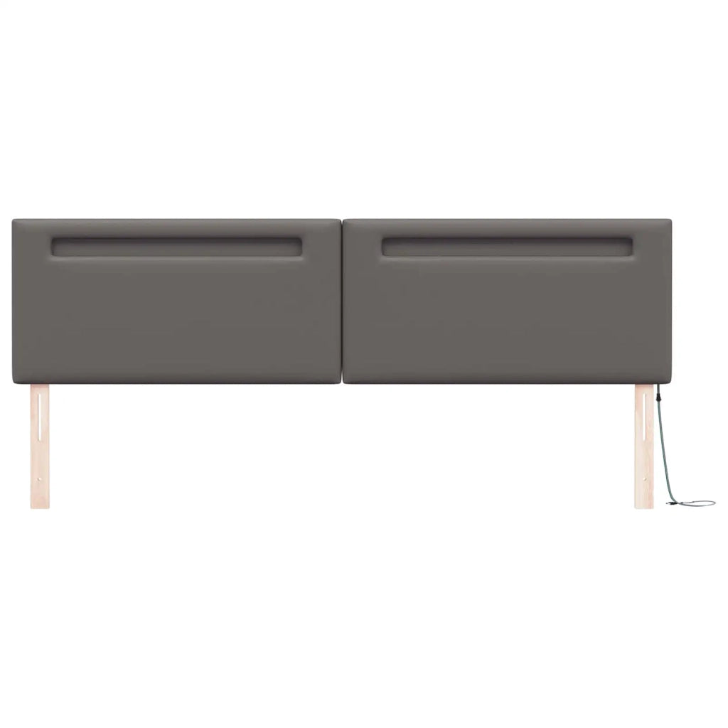 Testiera LED Grigio 200 cm Pelle Sintetica 42007315