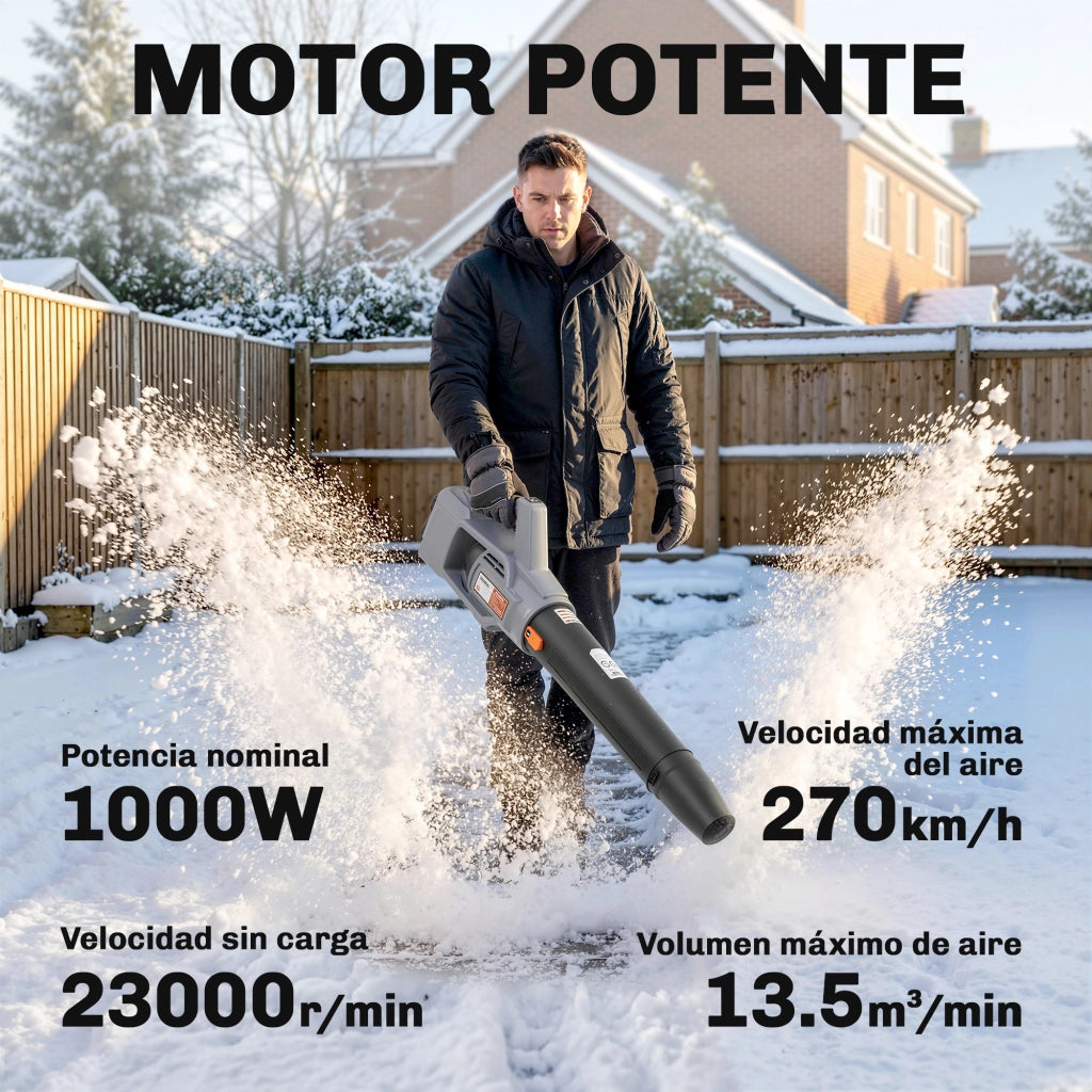 Soffiatore a Batteria 36V ¨C Xylo ¨C 2 Batterie 4.0Ah, Motore Brushless 1000W, 3 Velocit¨¤