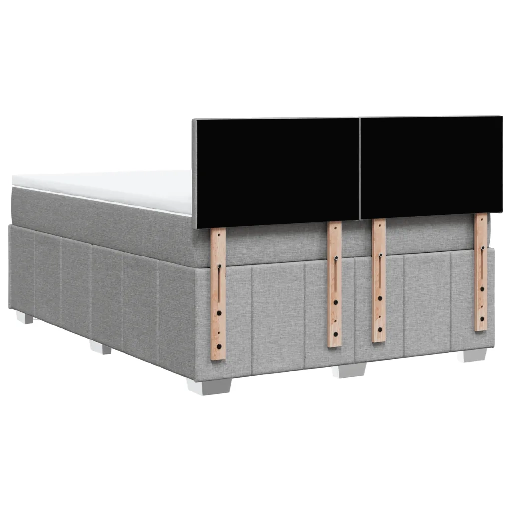 Giroletto a Molle con Materasso Grigio Chiaro 140x200cm Tessuto